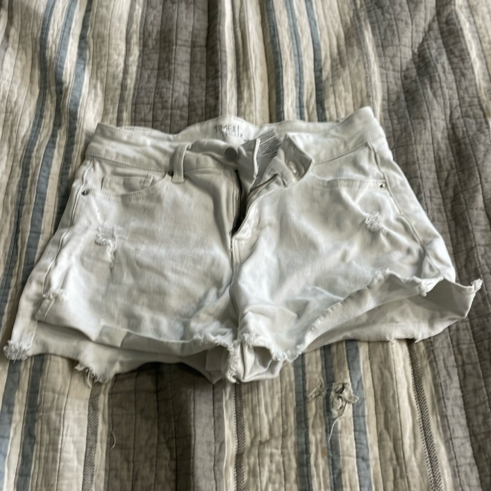 White jean shorts